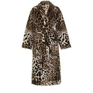 Roberto Cavalli Leopard-Print Cotton Bathrobe. Size S-M. 100% cotton.